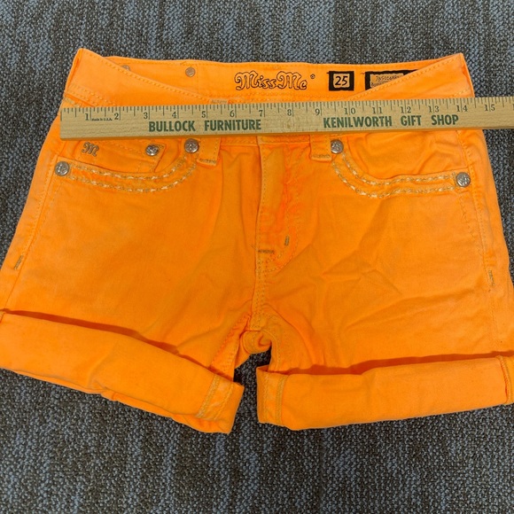 Excellent used condition womens miss me neon orange shorts - Picture 6 of 7